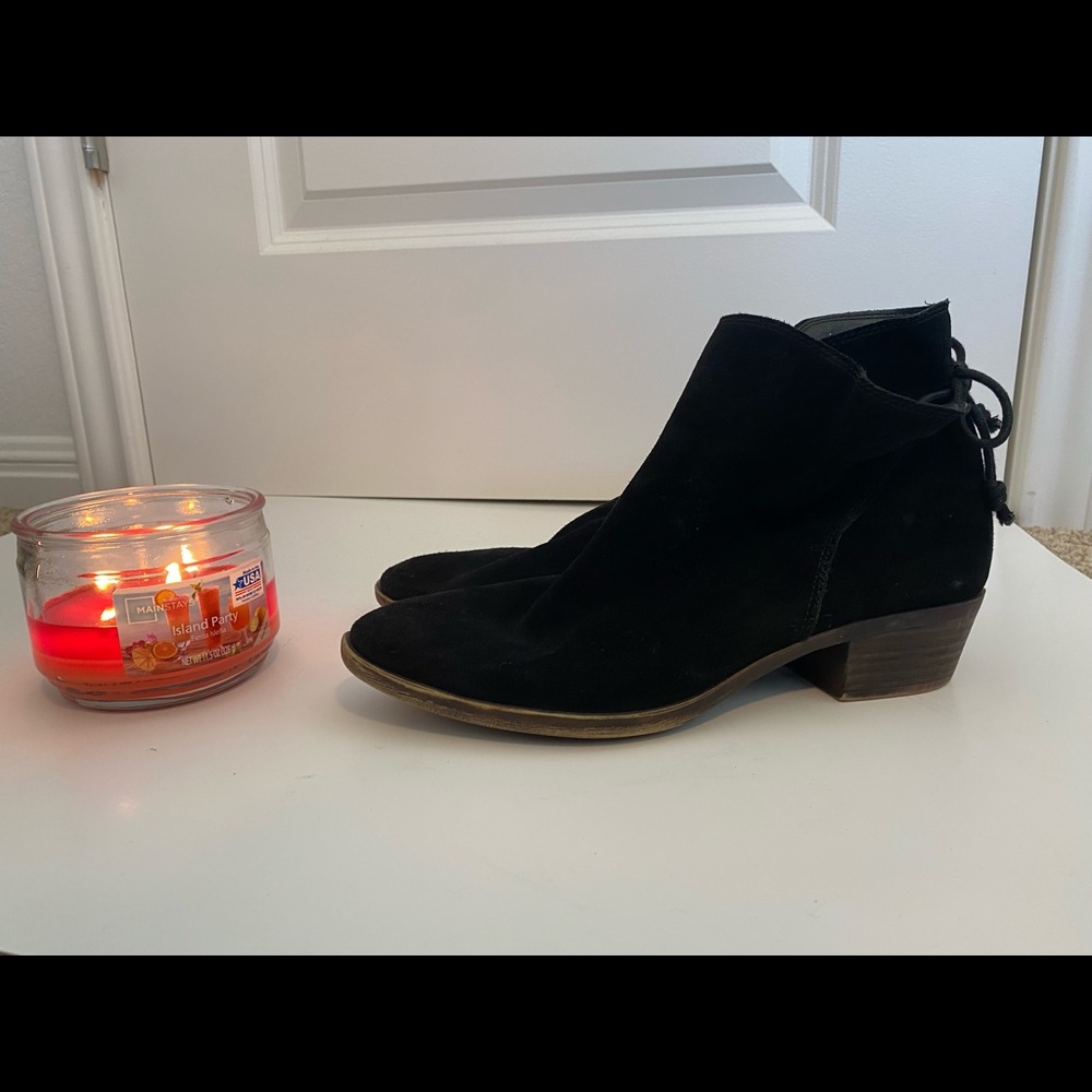 Lucky Brand Black Suede Booties Size 10
